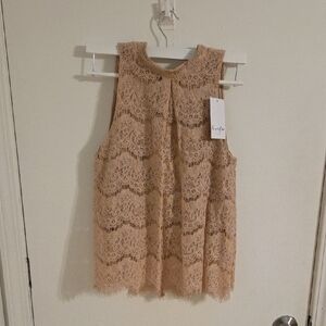 love, Fire Lace Camisole in Peach